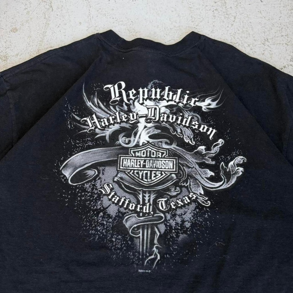 vintage 2011 harley davidson stanford tx graphic t-shirt - Picture 4 of 7